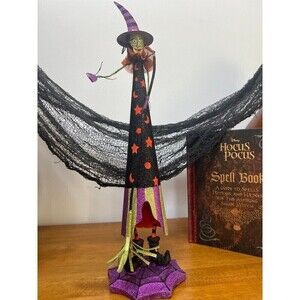 Tin Sparkle, 18” tall Metal Witch, Mantel Decor